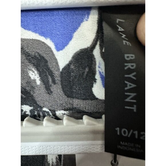 Lane Bryant Blue Floral Collared Button Down T Shirt Dress Size 10/12 - Picture 2 of 7